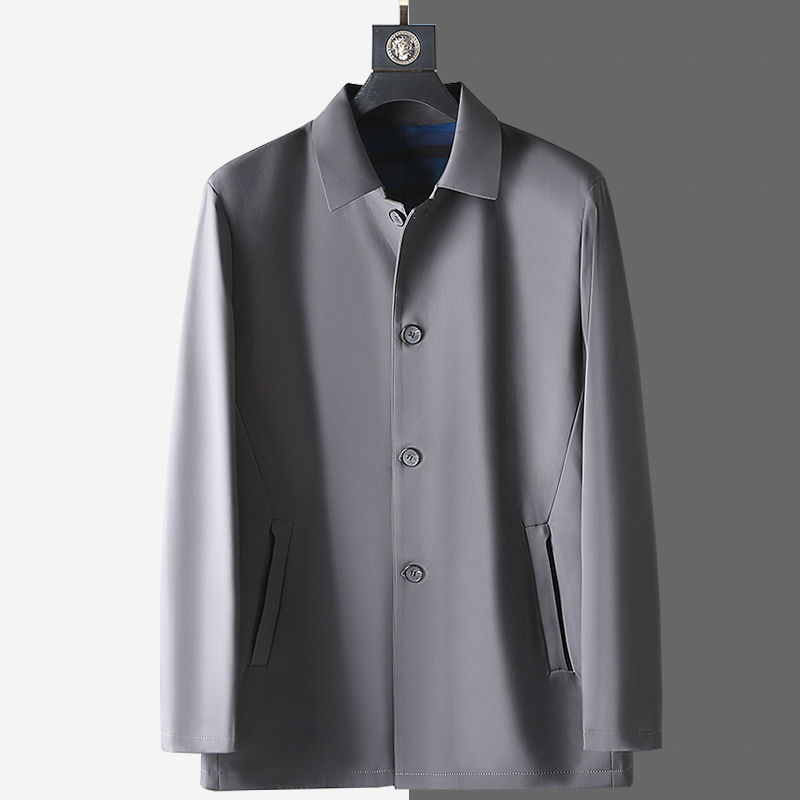 捡漏54/56码无痕压胶风衣防水男翻领轻奢中长款大衣外套商务休闲