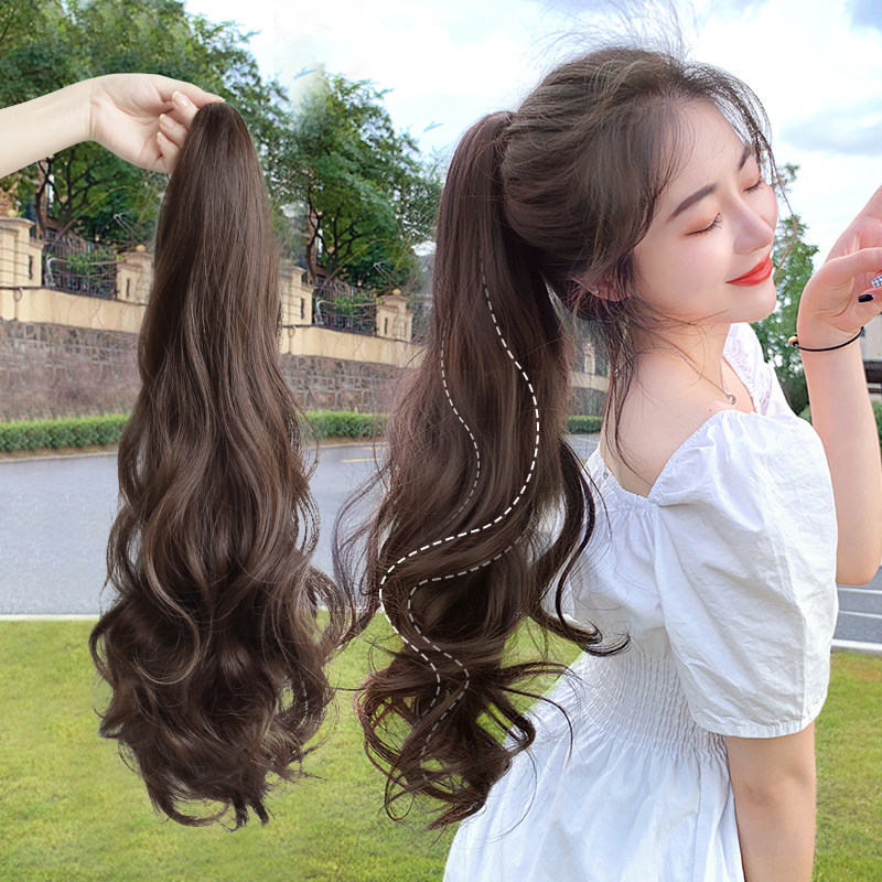 马尾马尾辫绑带自然仿真假发高马尾卷发波浪式大马尾