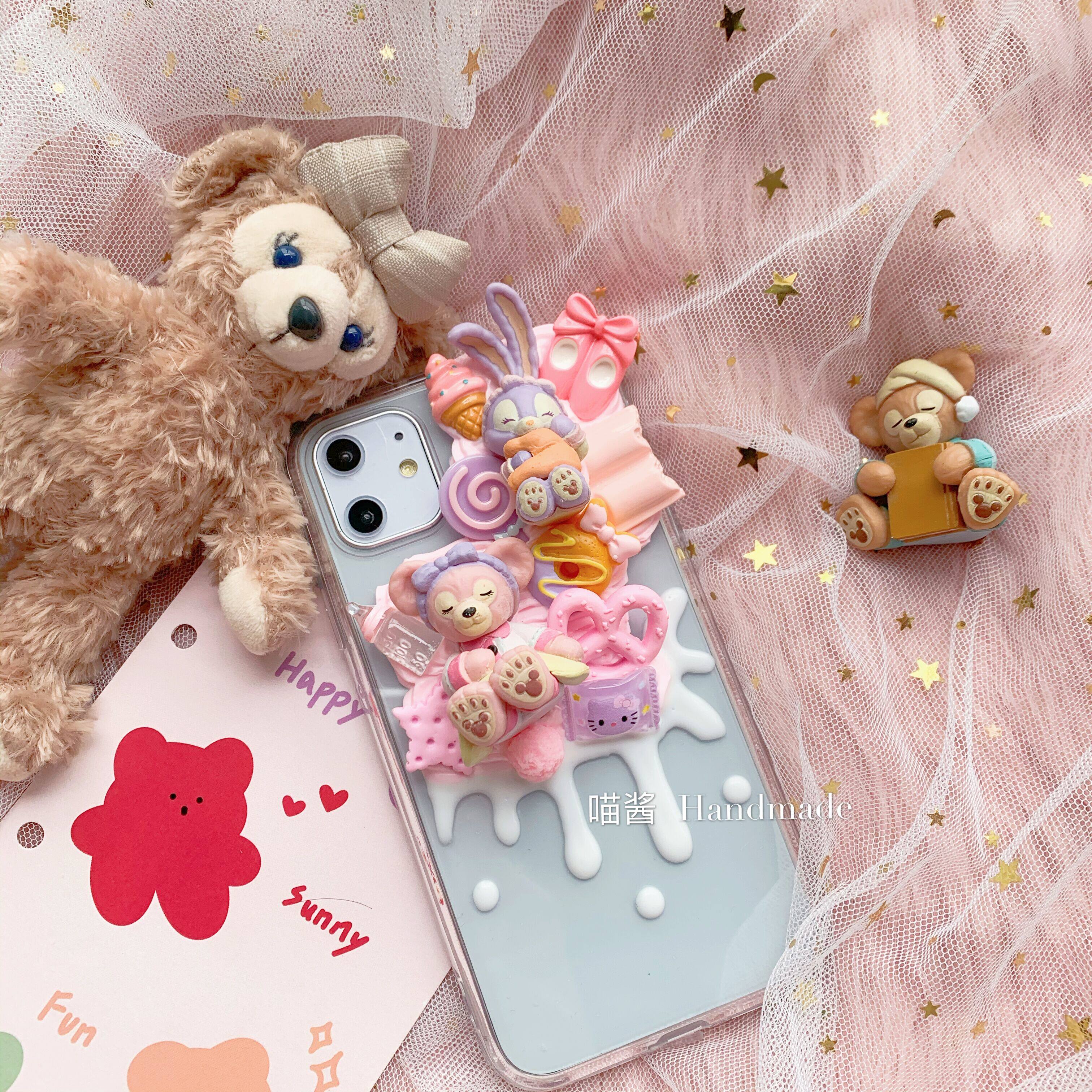 iphone11promax可爱小熊小兔奶油手机壳oppor17华为mate30vivox30