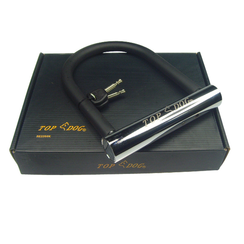 台湾狗王锁topdog re2250k 防液压剪摩托车锁电动车锁u型锁空转大