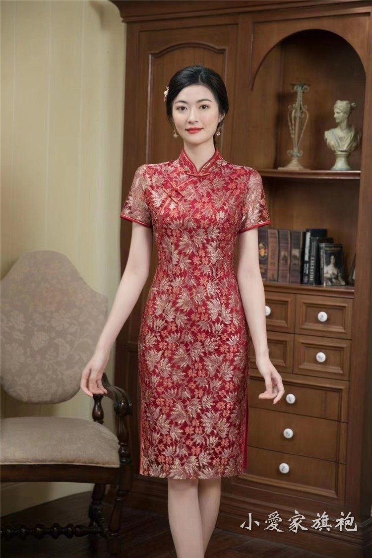 2022年夏季新款正品秀丽华服旗袍婚宴妈妈喜庆旗袍