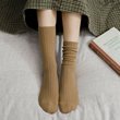 Pure color vertical strip in socks, color piles, ladies trendy socks autumn and winter Korean version of Ulzzang long socks ins Pure color vertical strip in socks, color piles, ladies trendy socks autumn and winter Korean version of Ulzzang long socks ins