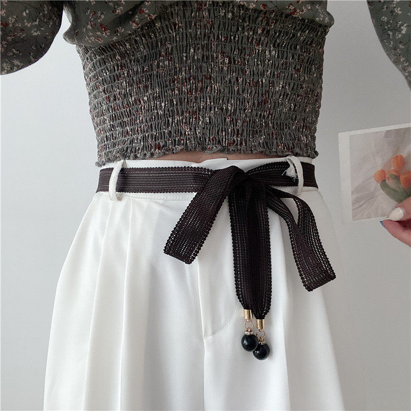 韩版衬衫结绳蝴蝶结蝴蝶系带配饰时尚裙子打结腰带