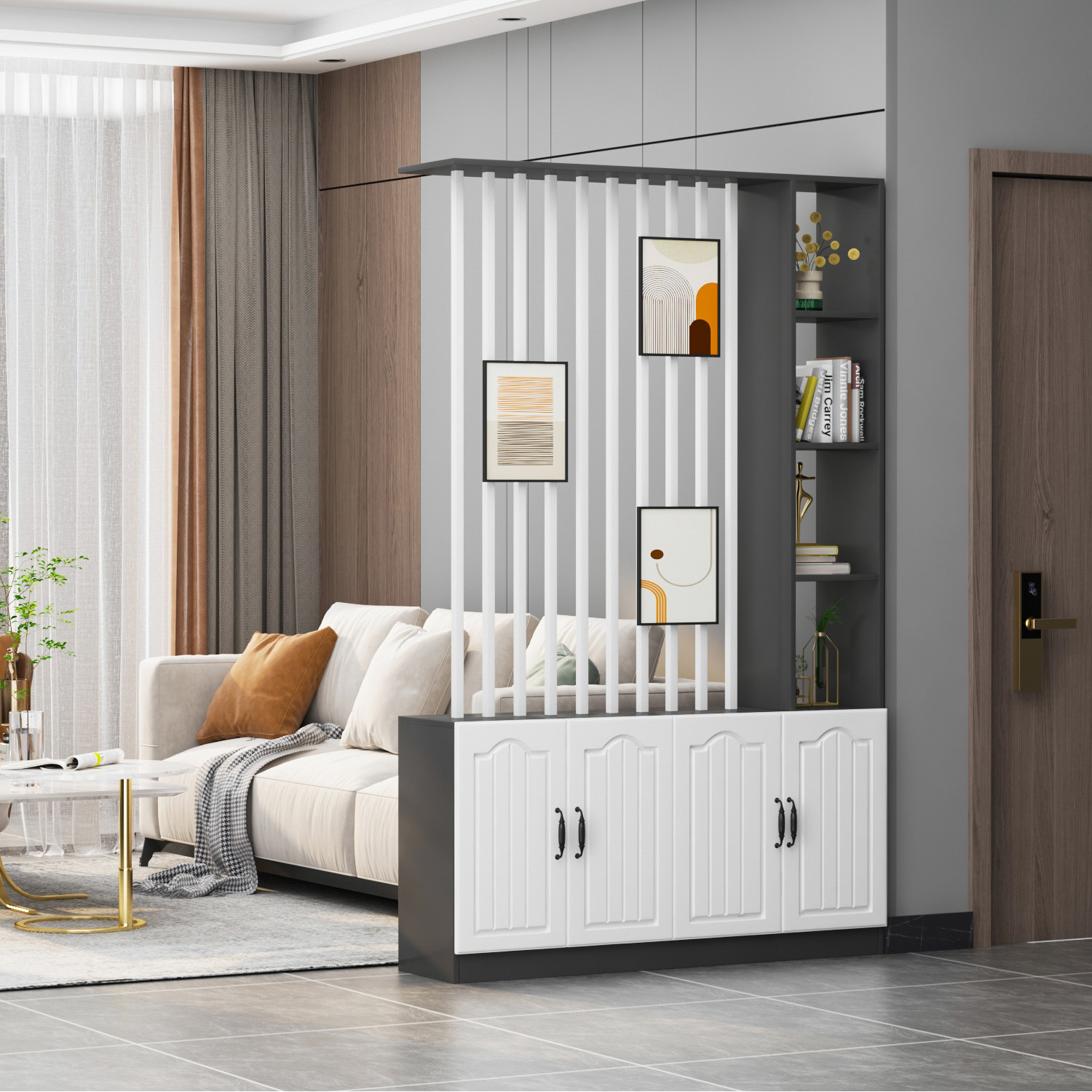 储物柜书架北欧简约现代酒架隔断柜门厅柜鞋 柜屏风玄关柜酒柜 新式