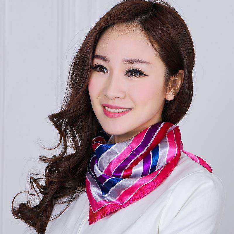 丝巾小丝方丝巾银行围巾春秋真丝空姐仿真领巾围巾