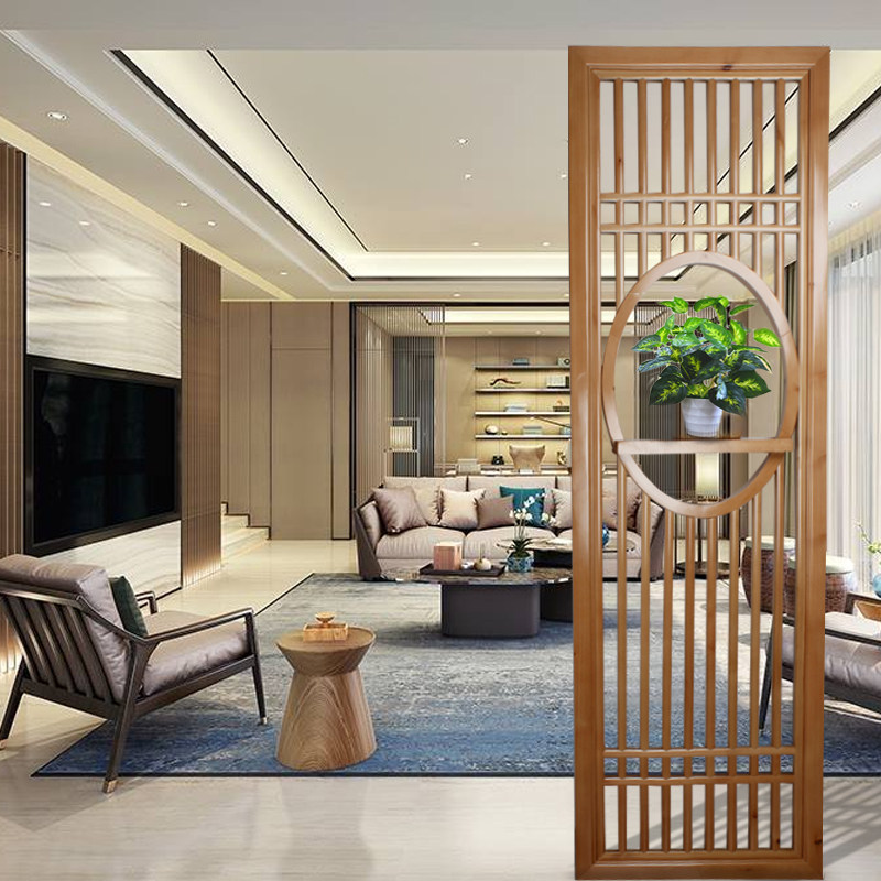 新中式餐厅屏风禅意玄关家用简约实木座屏