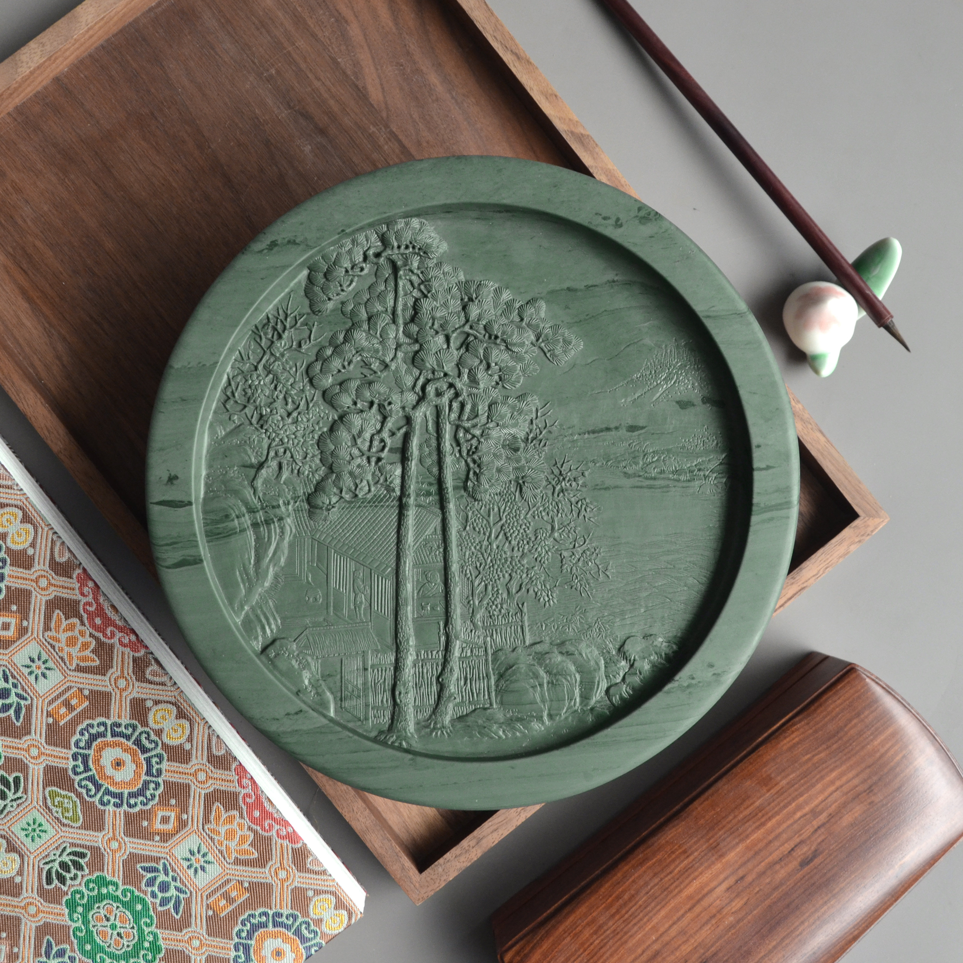 水泉老坑洮河墨砚甘肃非遗艺砚阁工艺大师专业文房四宝文房四宝