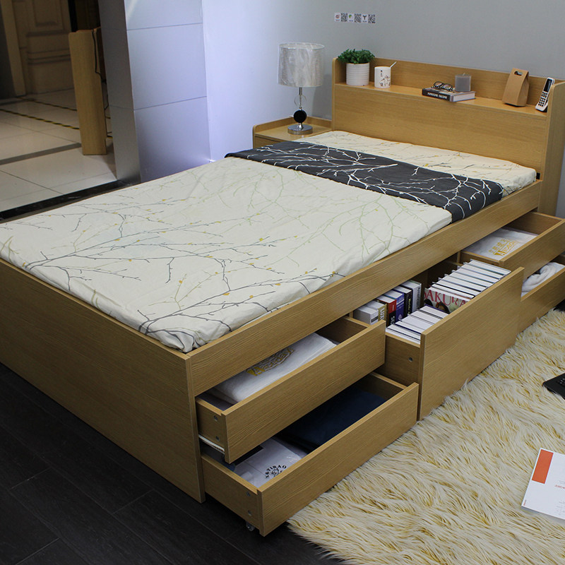 抽屉床主收纳储物床高箱18米现代简约经济型15米榻榻米板式床
