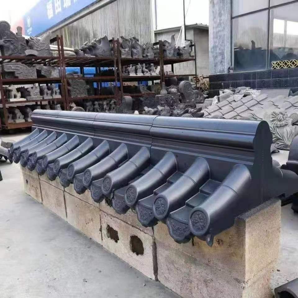 仿古围墙一体墙头瓦帽中式庭院砖雕立瓦古建砖雕