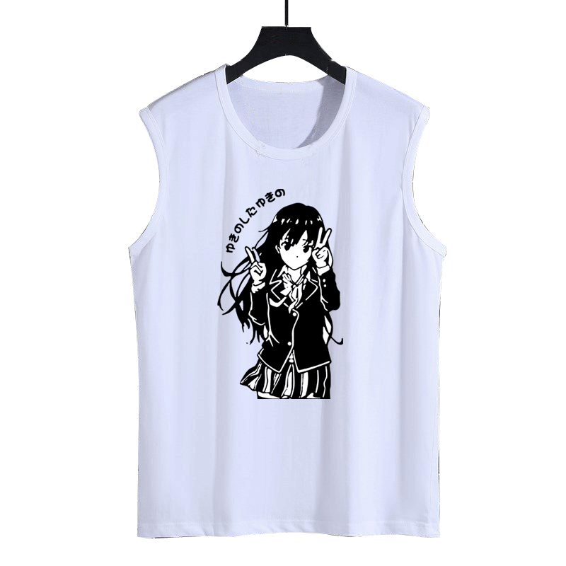 动漫二次元我的青春恋爱爱物语无袖果然有问题男女情侣t恤