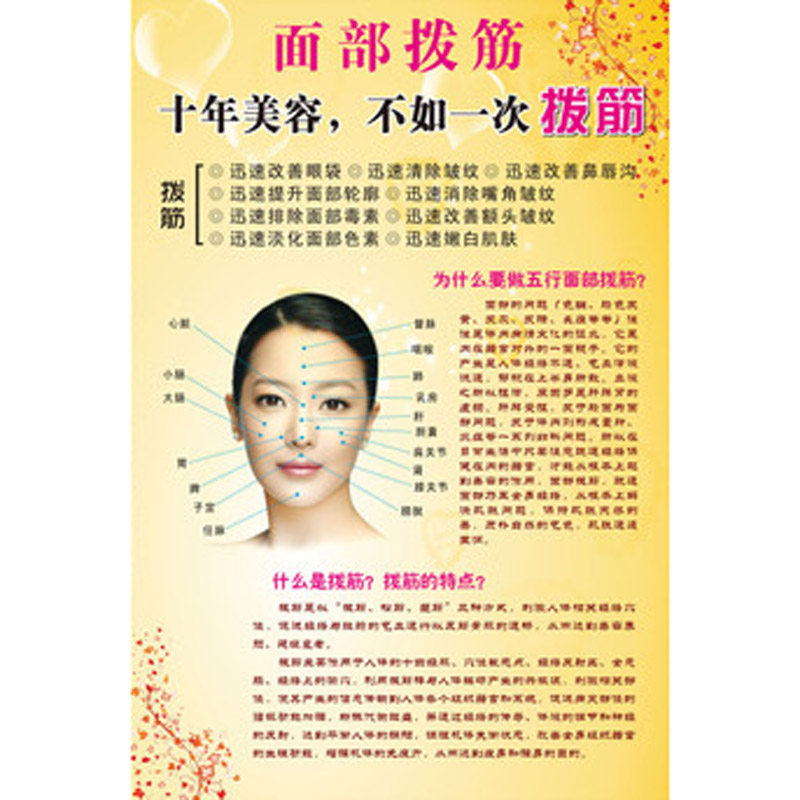 美容美体中医养生保健会所面部拨筋作用海报写真
