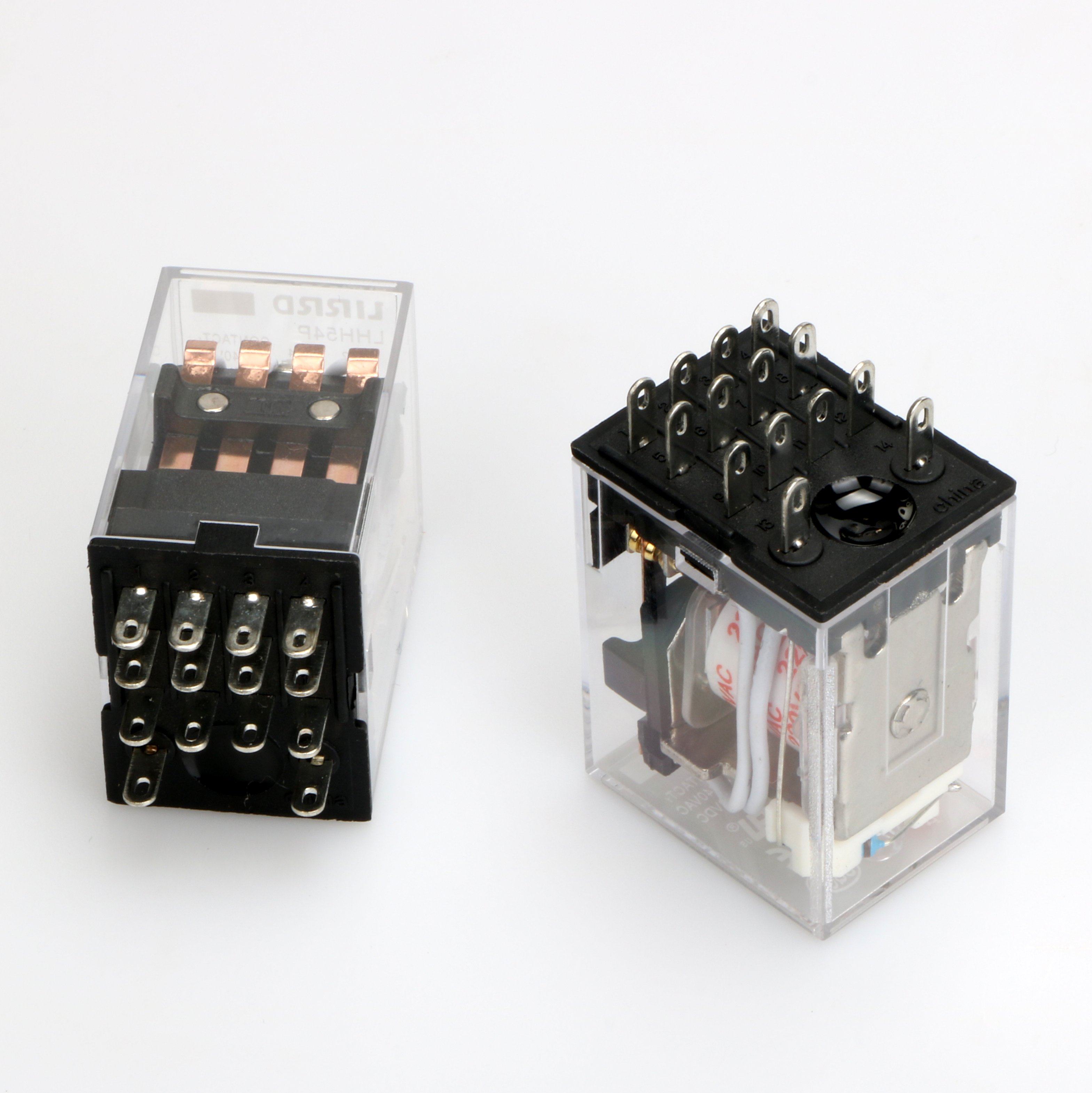 利尔德hh54p小型通用3a继电器直流24v12v交流220v套装带底座带灯