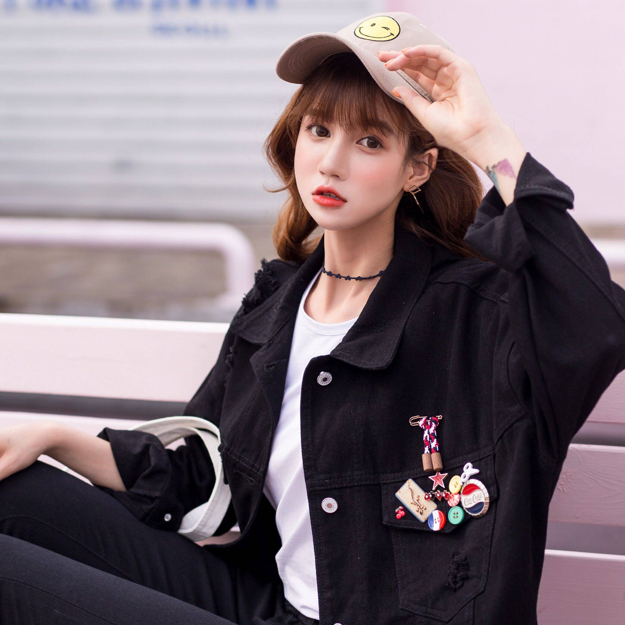 牛仔外套女宽松2018春秋新款韩版破洞bf风百搭原宿牛仔衣褂子学生