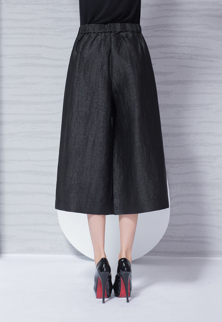 2020新款真丝香云纱阔腿女裤100%桑蚕丝百搭时尚龟纹休闲裤七分女