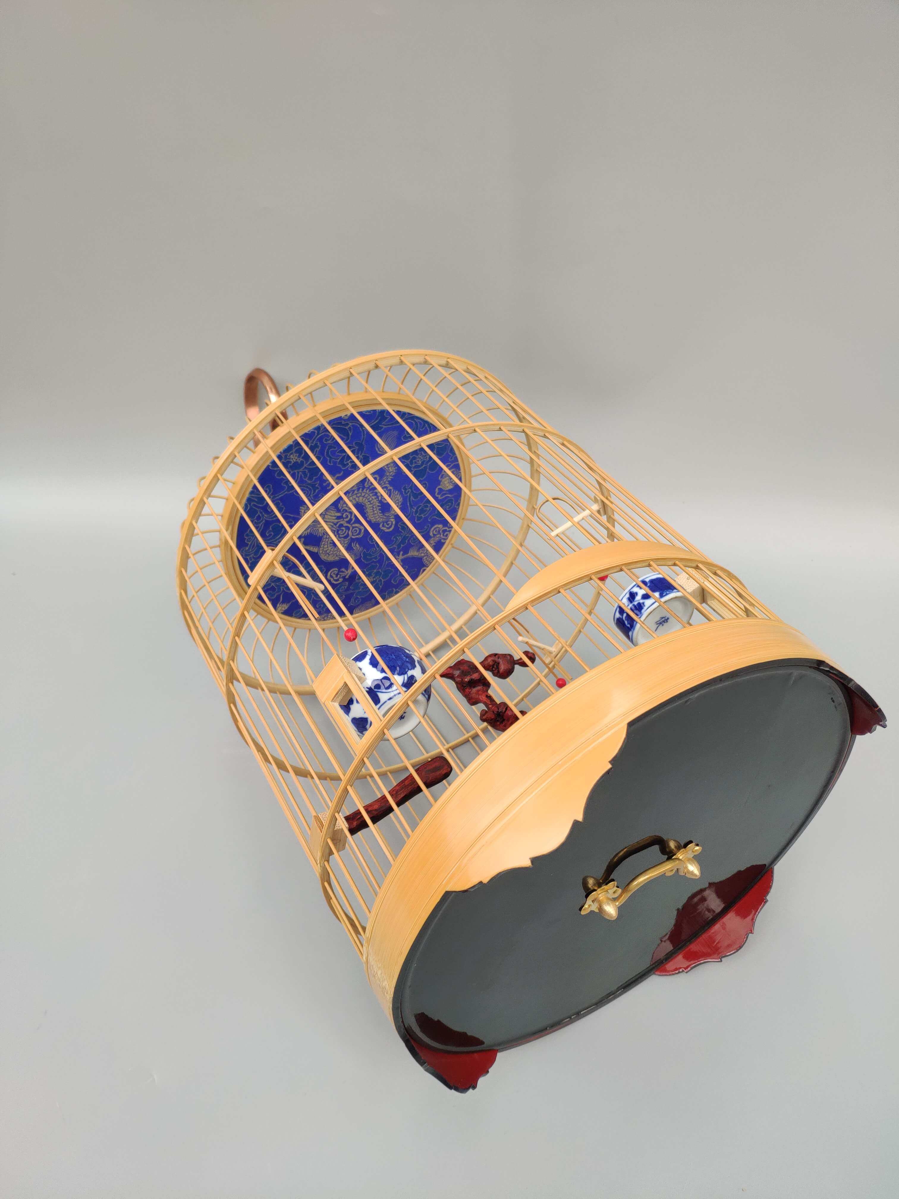 全新石燕笼河燕笼石燕笼小黑白鸟笼川笼全手工制作全套包邮