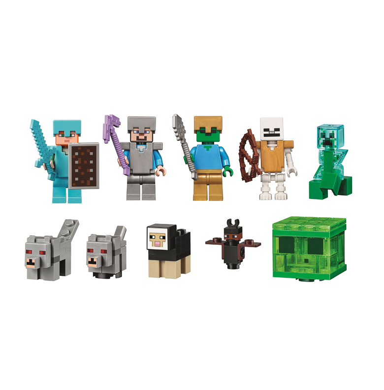 乐高21146我的世界骷髅攻击传送门凋零巫师树屋小人拼插积木玩具