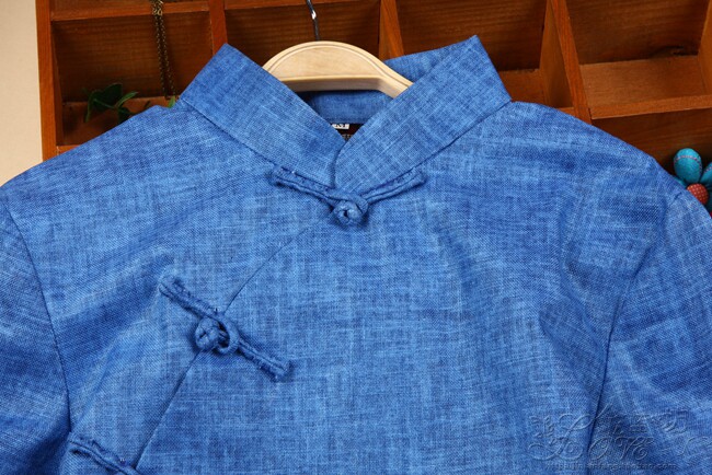 中式女装棉麻盘扣斜襟八分袖民国风修身旗袍上衣