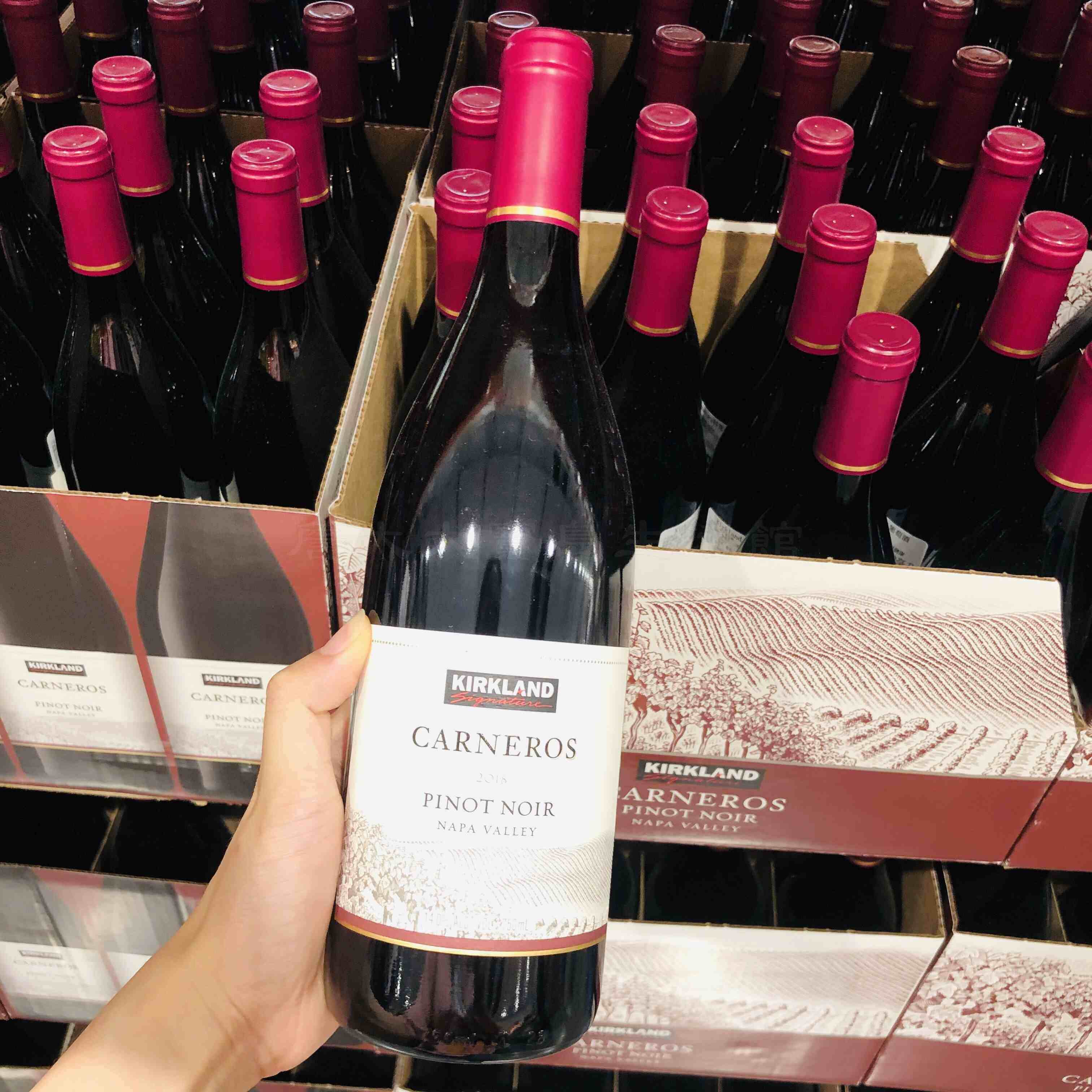 美国科克兰卡内罗斯黑皮红葡萄酒750ml玫瑰丝绒costco干红静态葡萄酒