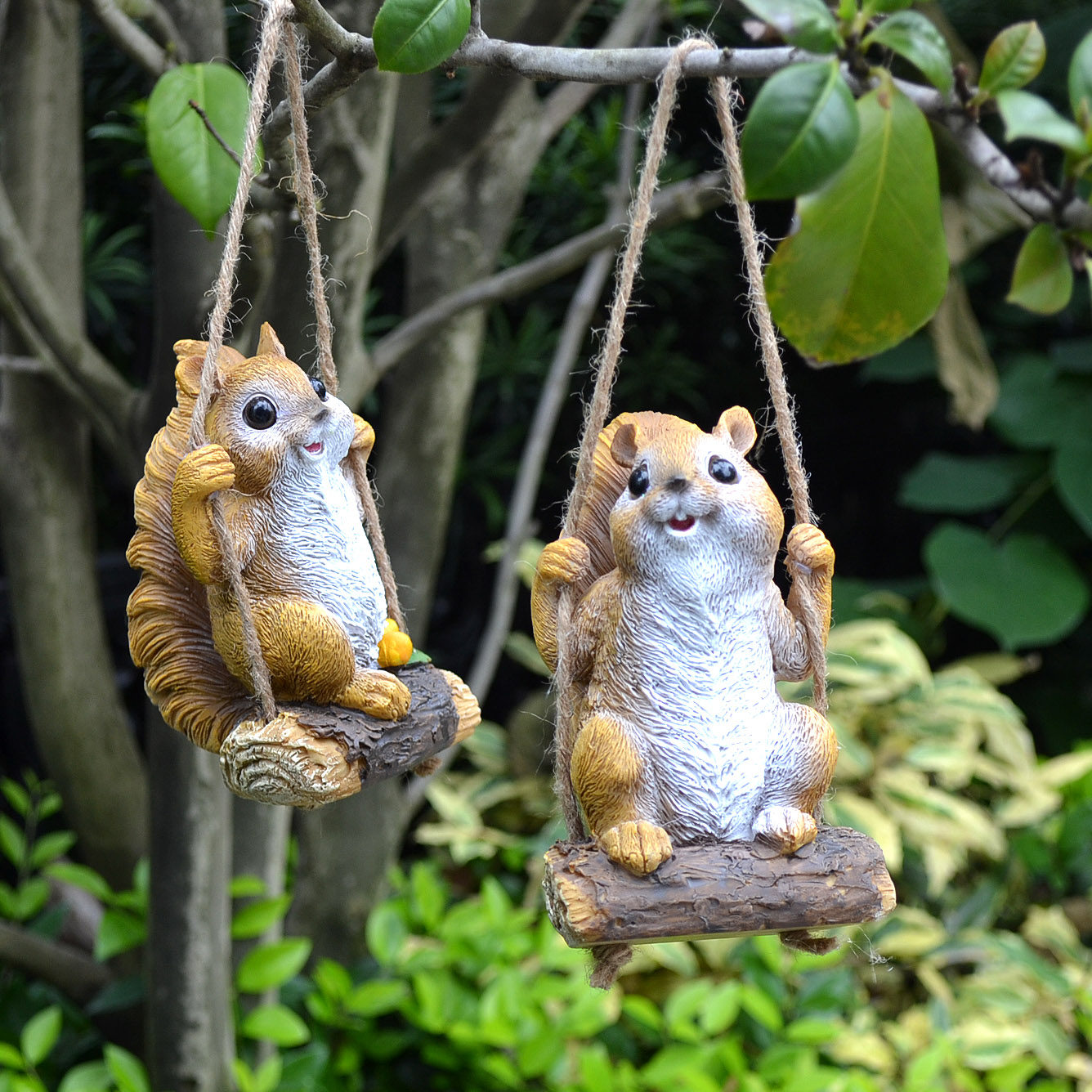 户外庭院别墅花园林幼儿园仿真树脂动物松鼠景观装饰摆件挂件吊件