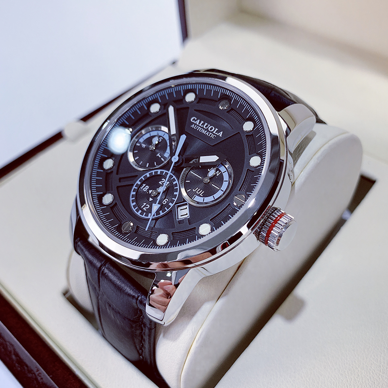 卡罗莱男表机械表全自动男士手表防水皮带品牌新款休闲正品潮十大