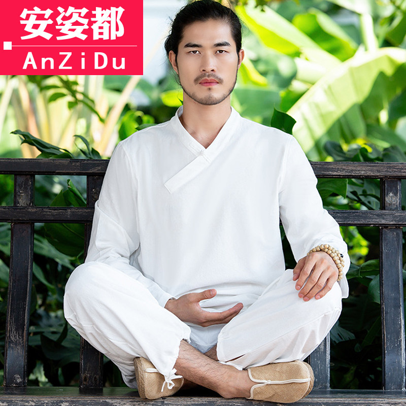 居士服佛衣服棉麻禅服男女中式汉服中国国风上衣