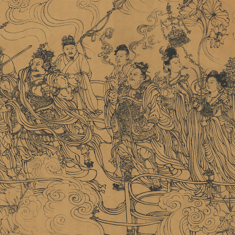 吴道子八十七神仙古代佛教神像书法字画高清复制国画