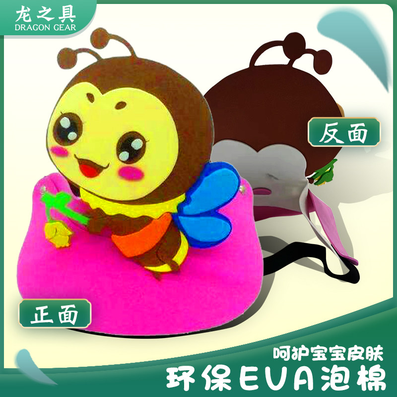 蛐蛐蝈蝈吹牛蟋蟀头饰表演道具头套卡通帽子聚会装饰帽子