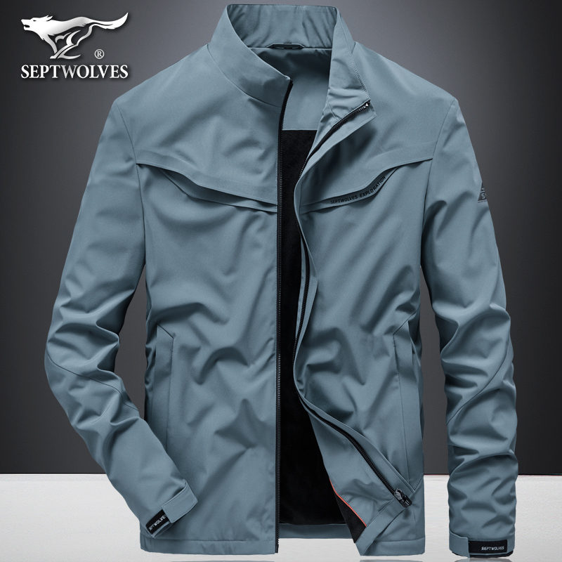 七匹狼2022秋季男士夹克外套休闲立领运动风衣春秋韩版潮流上衣服