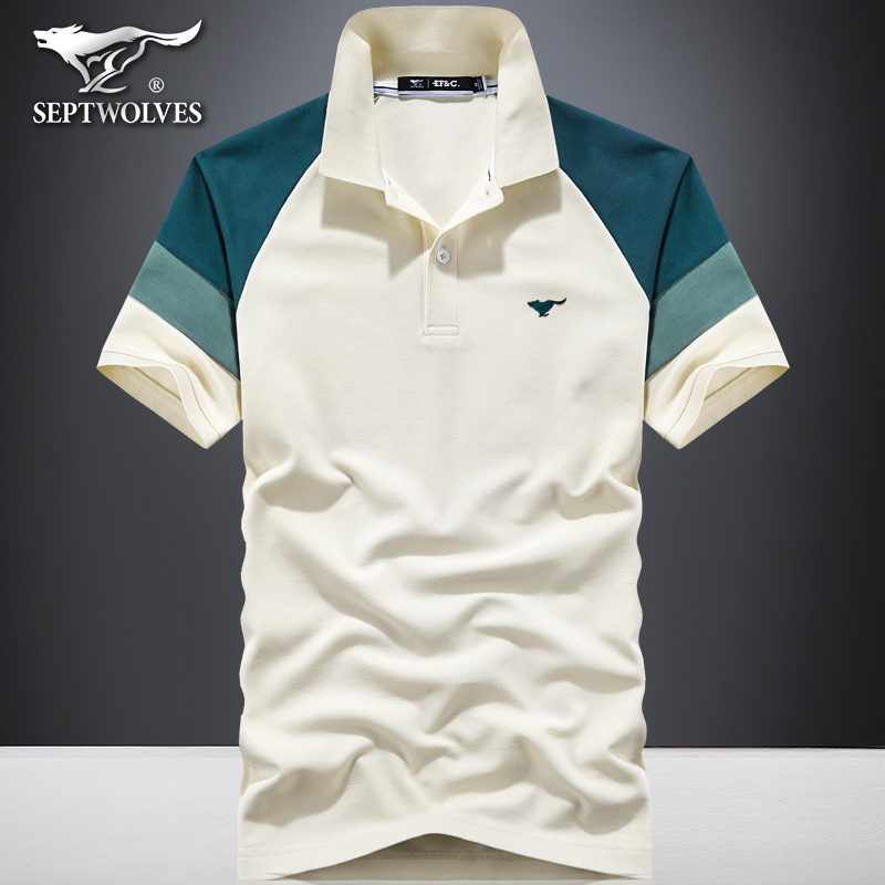 七匹狼宽松t恤男短袖夏季薄款翻领休闲polo衫男士半袖时尚潮流短T