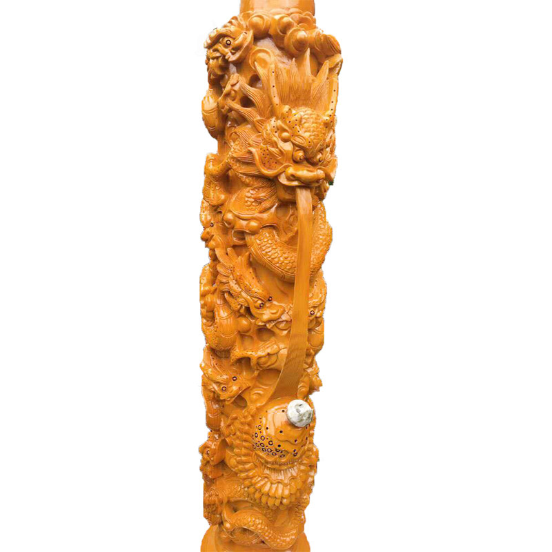 红豆杉/榧木 烟筒 水烟筒 云南 实木 雕刻龙纹白族工艺收藏品礼品