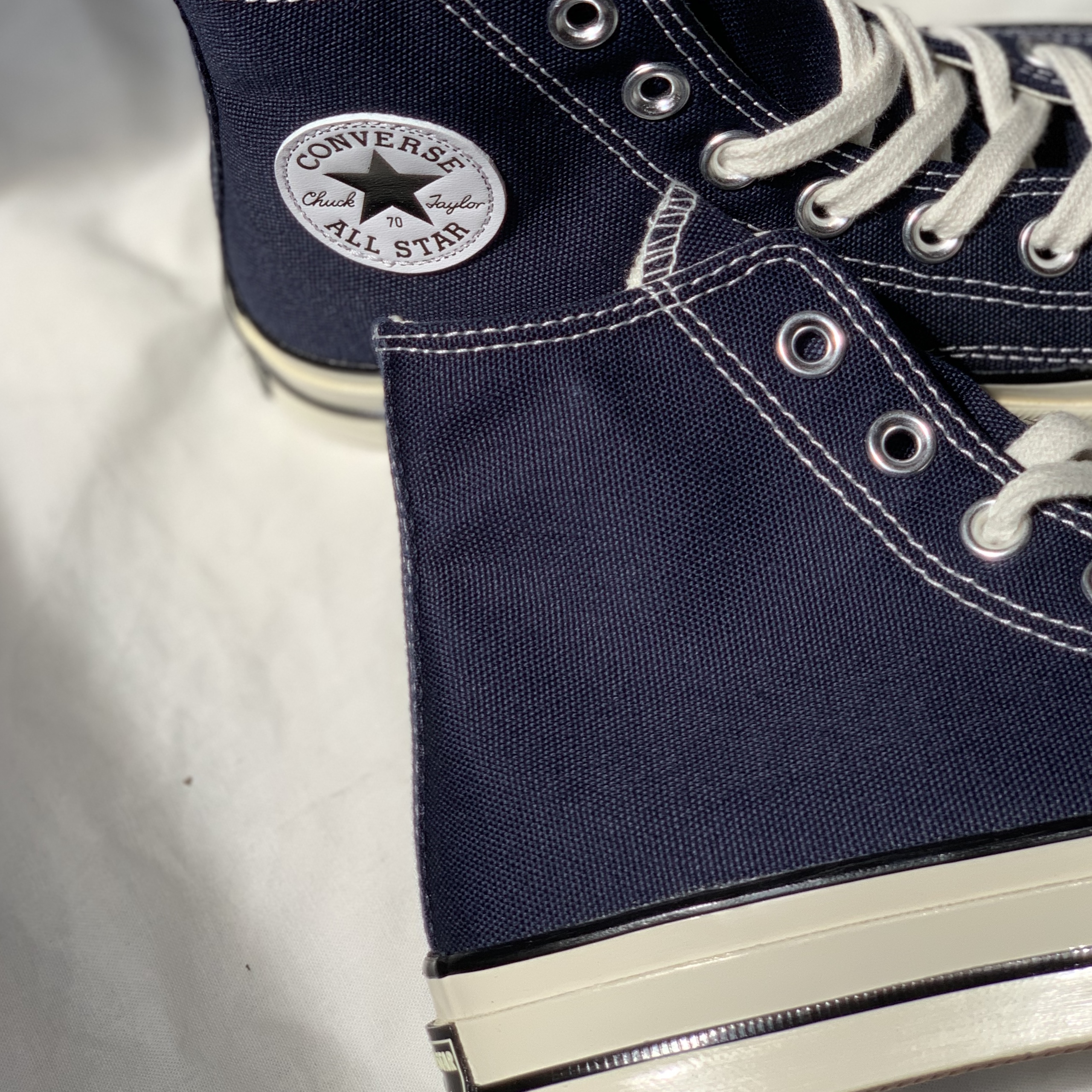 converse匡威 1970s三星标暗夜蓝色高帮低帮情侣款帆布鞋164945c