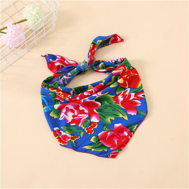 纯棉大花头巾骑行围巾三角巾二人转东北北大花布自行车头巾