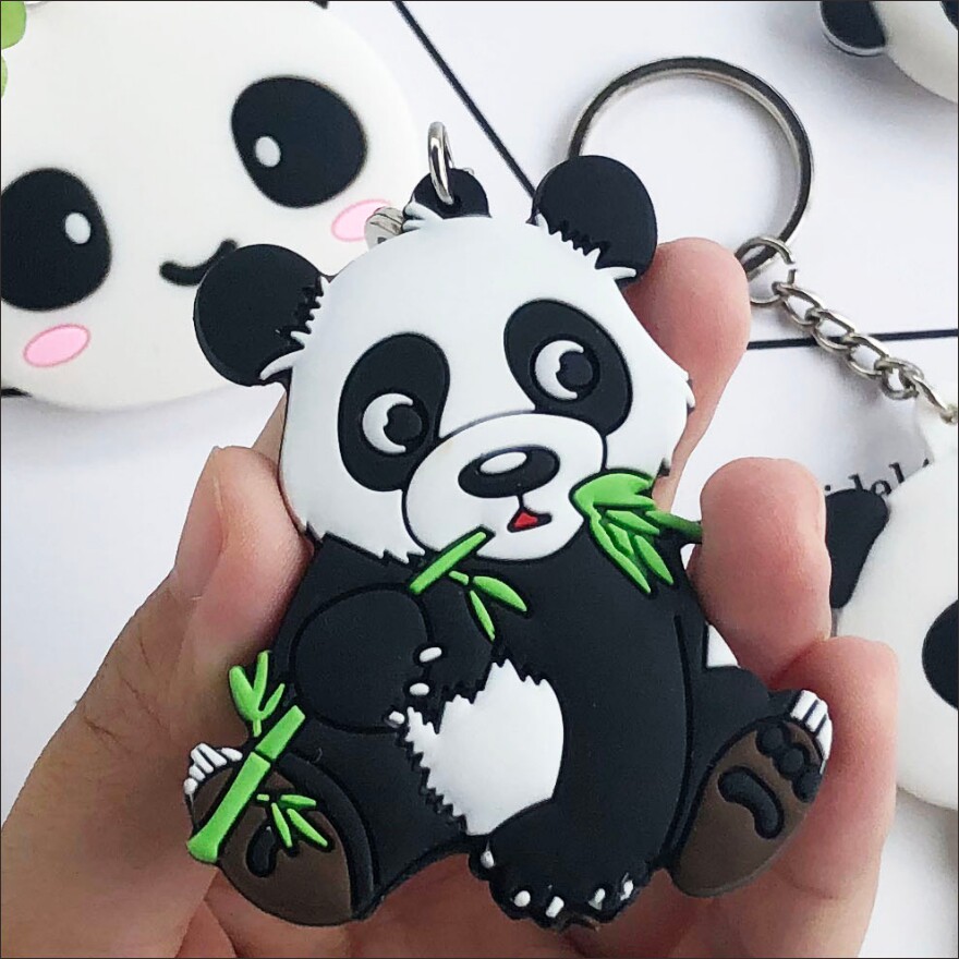 成都熊猫基地钥匙扣软胶包包挂件国风挂饰友人钥匙扣