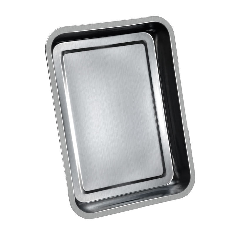 不锈钢盘子长方形托盘餐盘蒸饭烧烤烤盘铁盘果盘盘