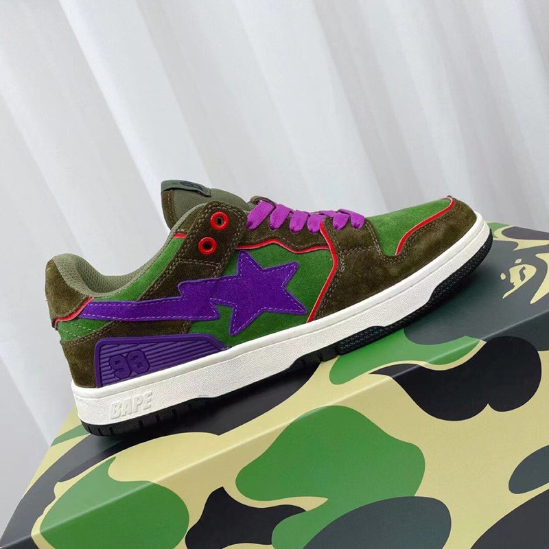bapesta鞋子sk8dunk情侣滑板休闲鞋vibe撞色猿人头低帮运动鞋子
