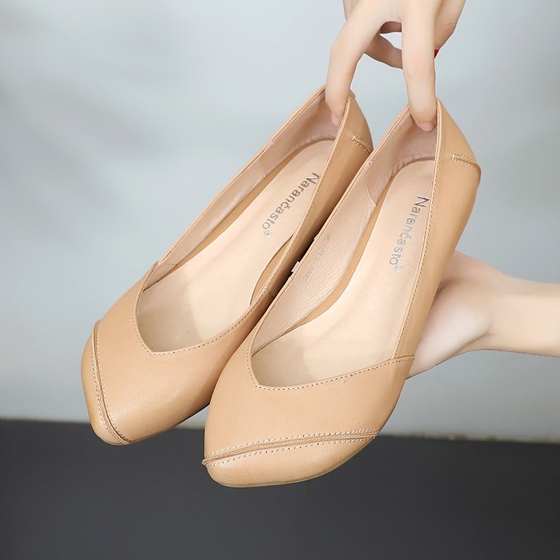 真皮羊皮手工鞋大码鞋胖脚宽脚女鞋拇指外翻大脚单鞋