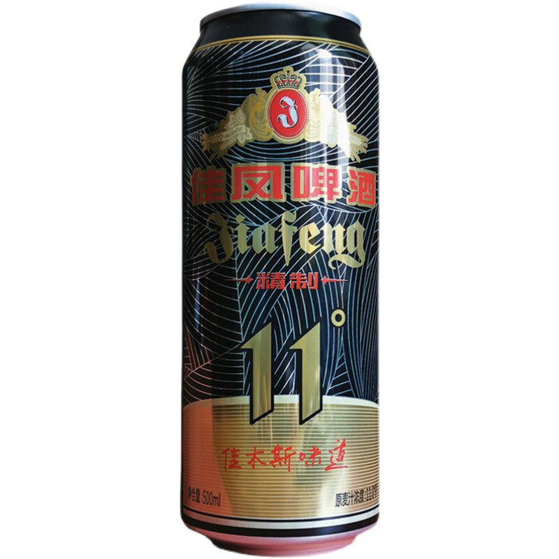 佳凤啤酒精制11度500mlx12听包东北佳木斯大绿夺命啤酒