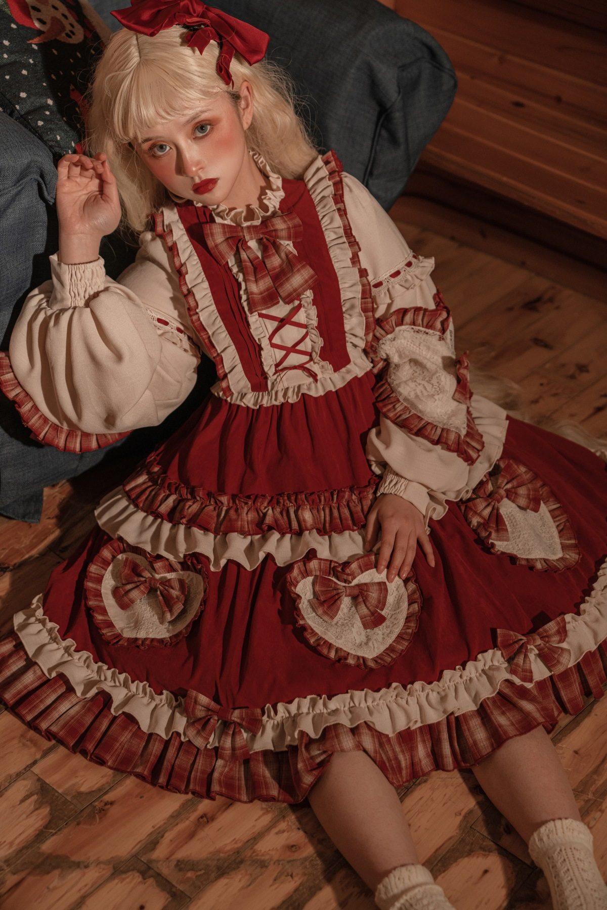 原创2021新品春季榛果小红帽lolita洛丽塔正版长袖连衣裙