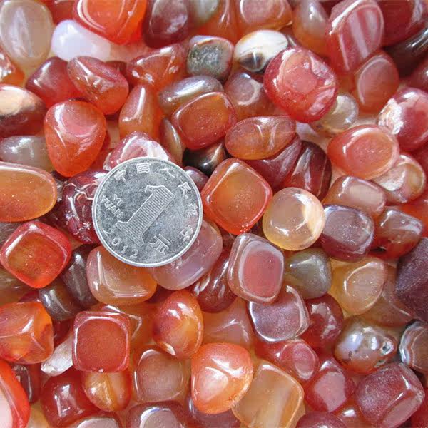 天然水晶玛瑙大颗粒碎石原石 红玛瑙碎石1公斤 花盆鱼缸装饰品