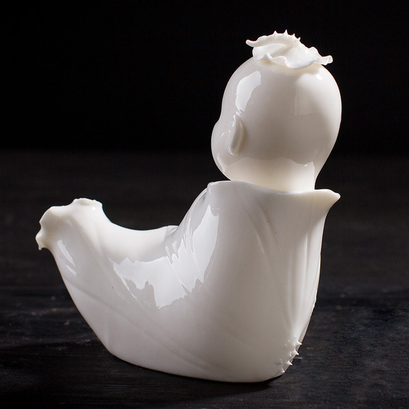 摆件创意荷叶陶瓷娃娃工艺品可爱童子男女结婚结婚礼其他特色工艺品