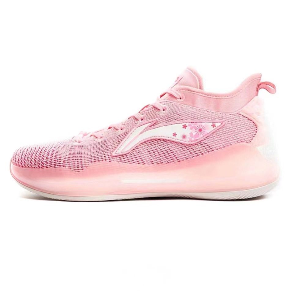 黑猪lining李宁驭帅粉色樱花低帮篮球球鞋abaq013-11篮球鞋