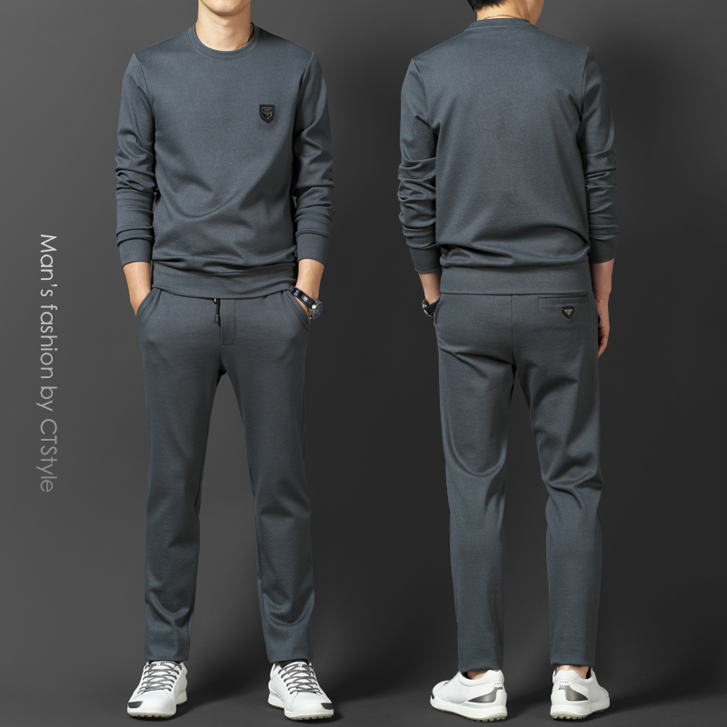 春秋季男士一套搭配帅气套装运动男装休闲卫衣时尚2021秋装新款潮