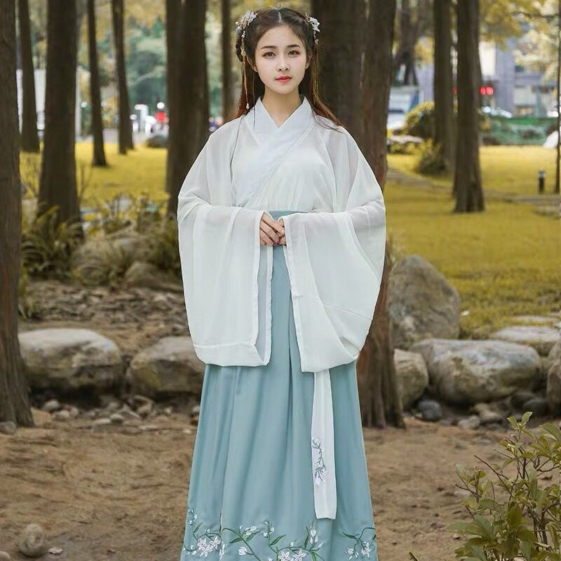 古装杜若汉服女中国风齐胸襦裙汉元素飘逸学生民族服装