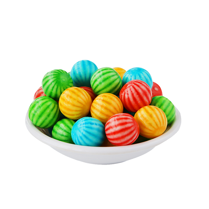 五彩西瓜泡泡糖儿童童年怀旧8090罐装桶装空心口香糖