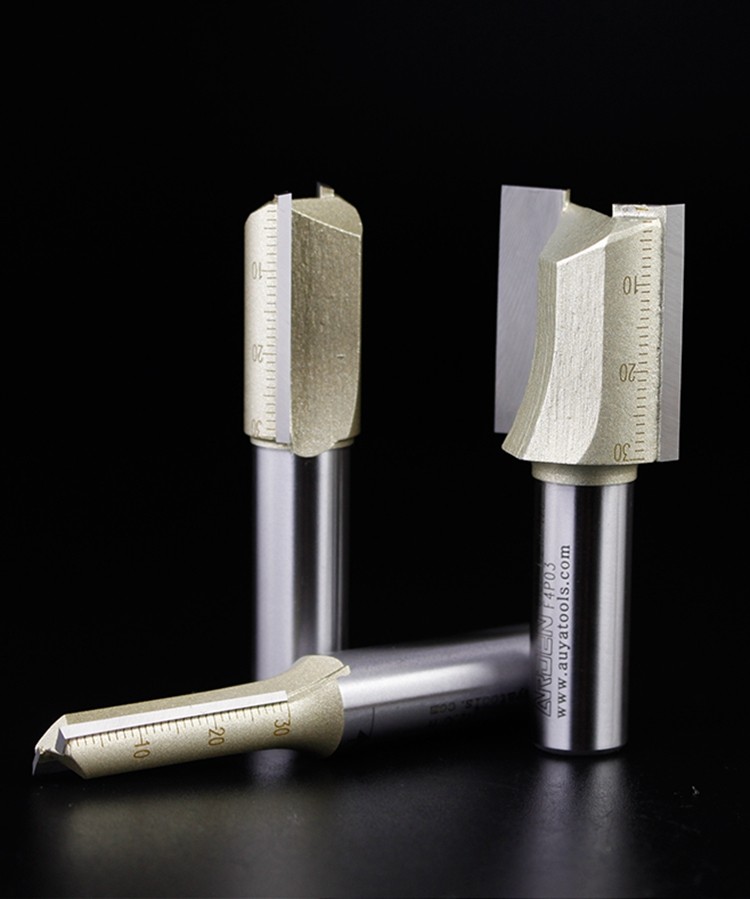 雅登刀具木工双刃直刀修边机开槽镂铣刀加长刃英制直雕刻机铣刀