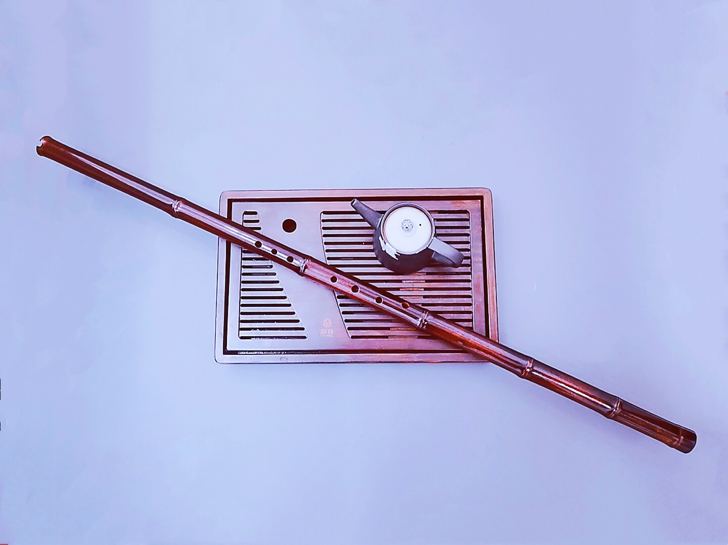 忘言古风一节箫长紫竹高档八孔大漆演奏专业箫