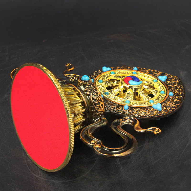 法轮藏传佛教用品金轮宝慧宝吉祥法轮摆件供物修行密宗法器摩尼宝