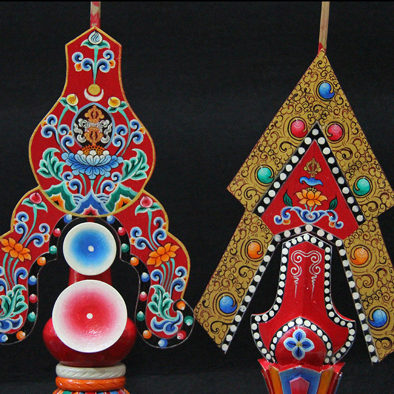 尼泊尔彩绘三根根本朵玛本尊空行行上摆件藏传佛教佛教工艺品