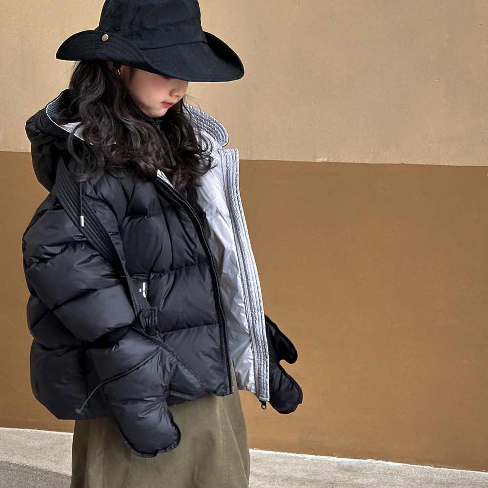 儿童羽绒服加厚宽松白鸭绒冬季新款男女童三防免洗冬装中大童外套