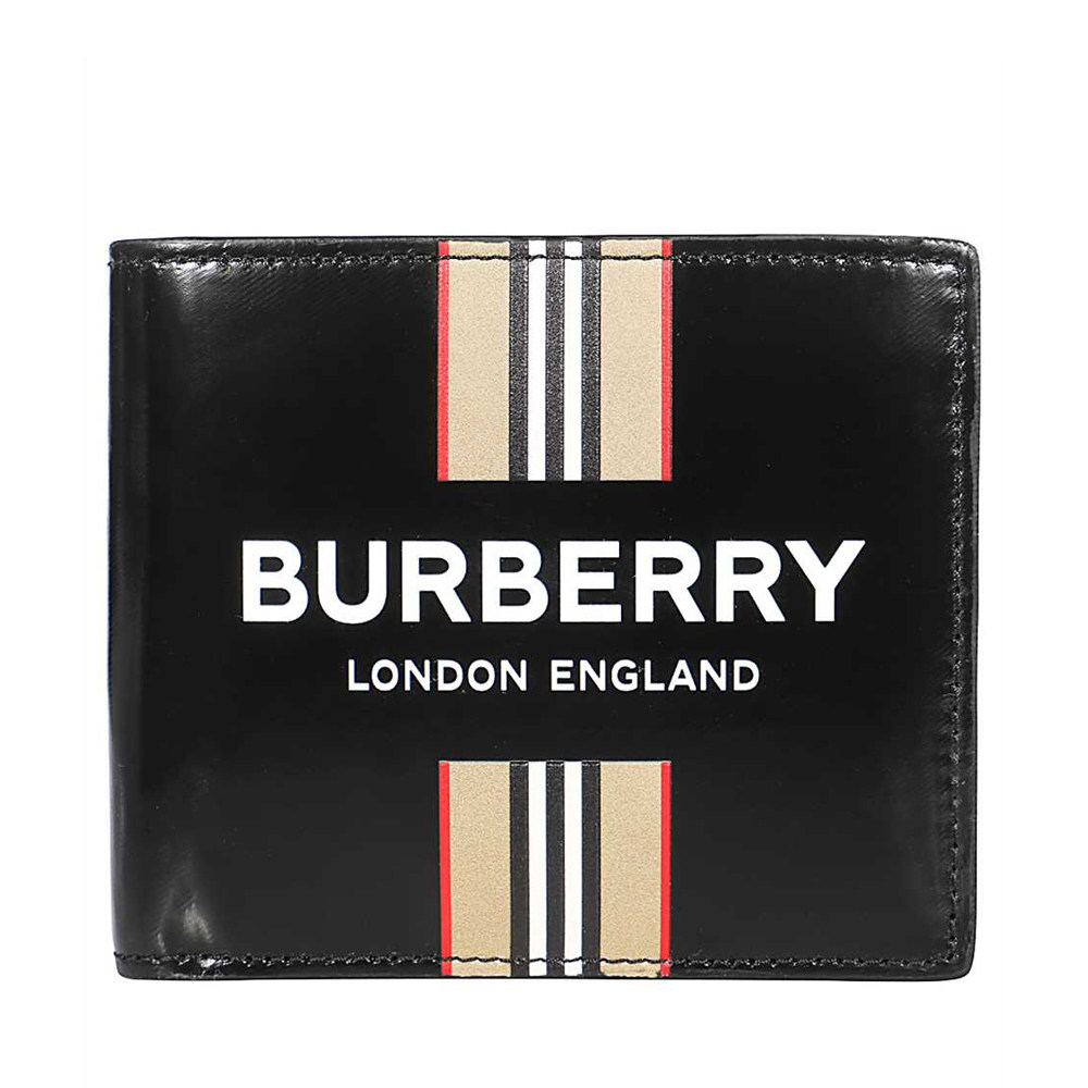 burberry博柏利男士黑色logo印花钱包钱包